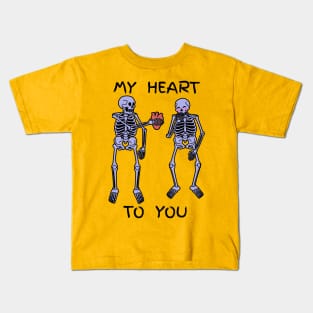 Skeleton Heart To You Kids T-Shirt